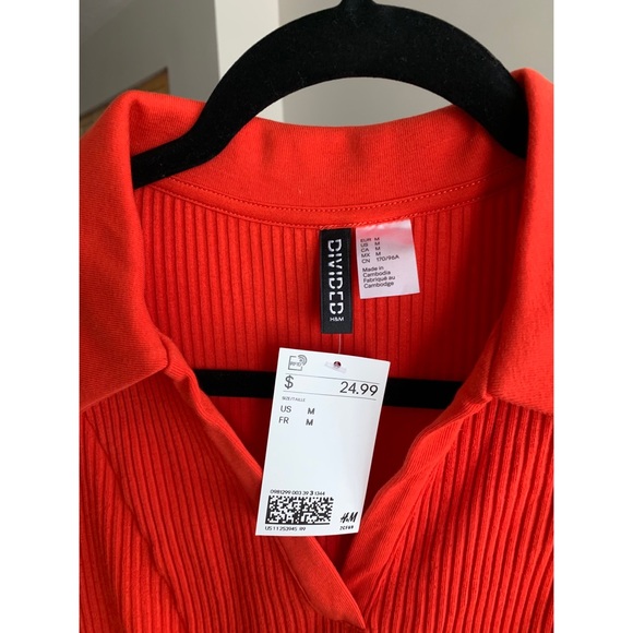 Red Collared Fitted Preppy Dress - Picture 2 of 4